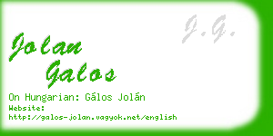 jolan galos business card